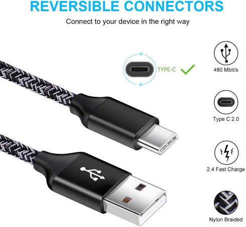 Quick Charge 3.0 Wall Charger for Samsung Galaxy S24 S23 S22 S21 S20 FE, Note 20 & more, with Type C Cable. Fast