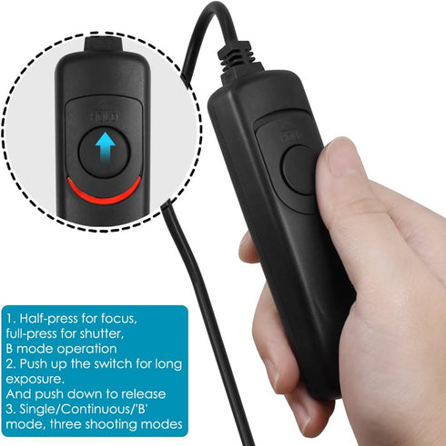 3.3ft Shutter Release Remote Control with 11.4ft Extension Cable, AFUNTA RS-60E3 Wired Remote Control Switch for DSLR
