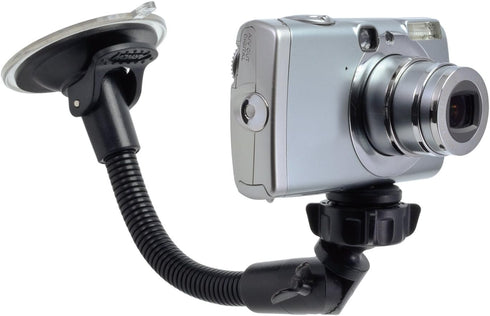 Arkon Mounts - Windshield Suction Car Mount | Flexible Positioning with 360 Swivel Ball Adapter | 8.5 inch Gooseneck | Holds up to 1 Pound | Fits Small Digital Cameras with 1/4 inch