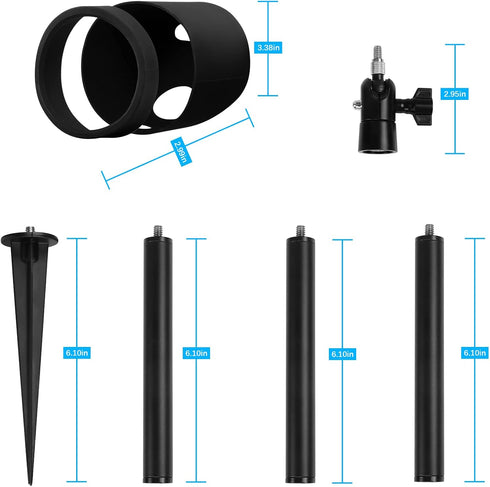 HOLACA Spike Pole Mount Ground Stake for SimpliSafe Outdoor Camera, Weatherproof Silicone Skin, Soft Ground Bracket Only