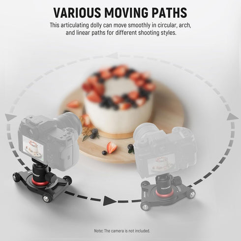 NEEWER Camera Slider Dolly with Ball Head & Phone Clamp, 4 Wheeled Tabletop Dolly for DSLR and Smartphones