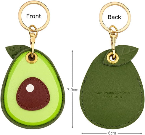 2 Pack 3in1 Cartoon Protective Case for Airtag Cover Samsung Galaxy SmartTag Cases Tile Keychain (1 Avocado & 1 Pineapple) by Tomcrazy