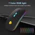 CC Store LED Wireless Bluetooth Mouse, Rechargeable Ultra Silent Slim, 2.4GHz Instant Connection, USB-C Adapter (Black)