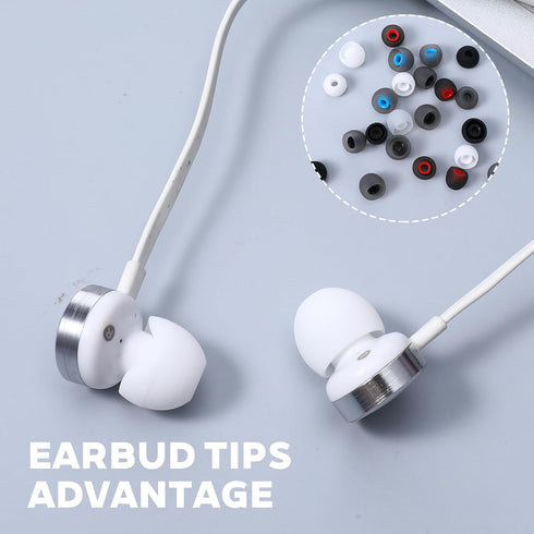 Josojoou 72Pcs 3 Earbuds(6 Earbud Replacement Tips Soft Silicone Earbuds Tips Sizes S/M/L Headphone Earbud Covers Fit