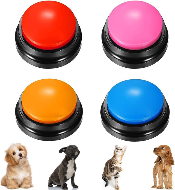 MOLIK Voice Recording Button: 4 Color Dog Buttons for Communication, 30 Second Record & Playback