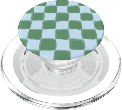 PopSockets Phone Grip Blue Green Checker PopGrip for MagSafe