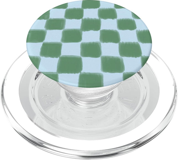 PopSockets Phone Grip Blue Green Checker PopGrip for MagSafe