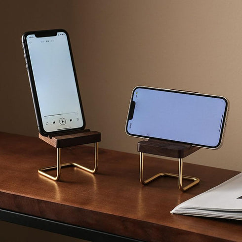 Generic Wooden Phone Stand Small Chair Desk Holder, Compact Mobile Support Mount, Cute Tabletop Decoration, Portable