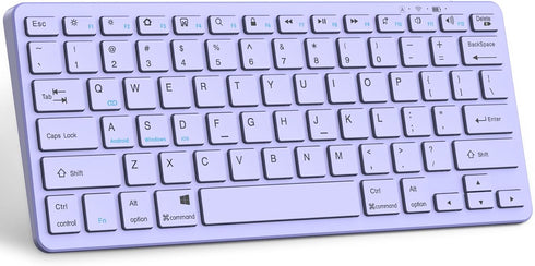 Ultra-Slim Bluetooth Keyboard, Wireless, Compatible with iPad 10th/10.2(9th/8th/7th Gen), Light Purple