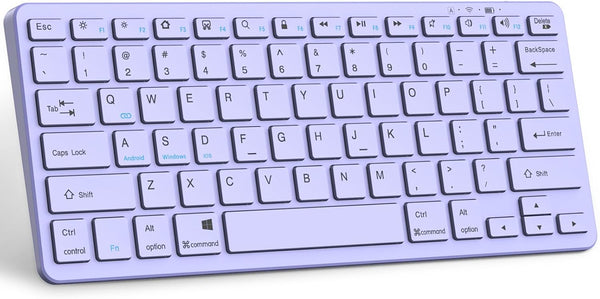 Ultra-Slim Bluetooth Keyboard, Wireless, Compatible with iPad 10th/10.2(9th/8th/7th Gen), Light Purple