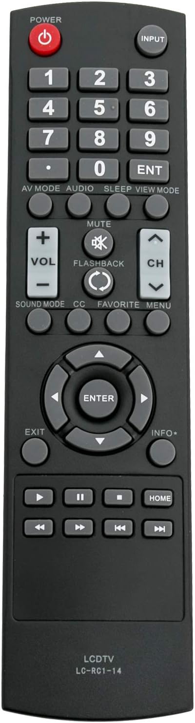 LC-RC1-14 Replacement Remote Control for Sharp TV Models LC-50LB150U, LC-32LB150U, LC-42LB261U, and More