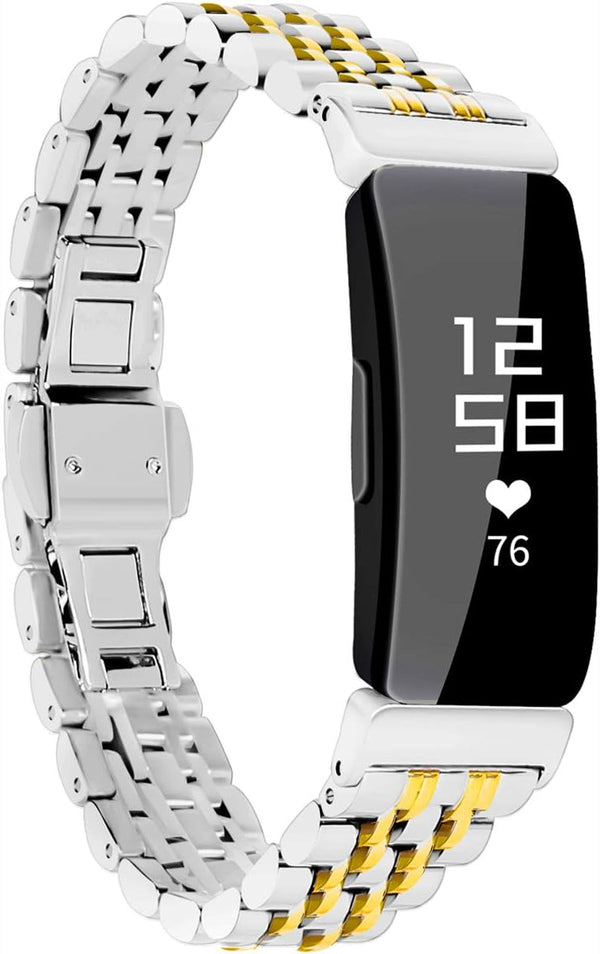 Chofit Metal Bracelet, Compatible with Fitbit Inspire/Inspire HR/Inspire 2 Bands, Stainless Steel Replacement Strap