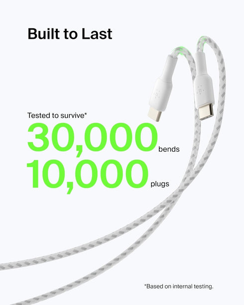 Belkin BoostCharge Braided USB-C to USB-A Charging Cable (3.3ft/1M) for iPhone 15 Series, Samsung Galaxy S24 Series,