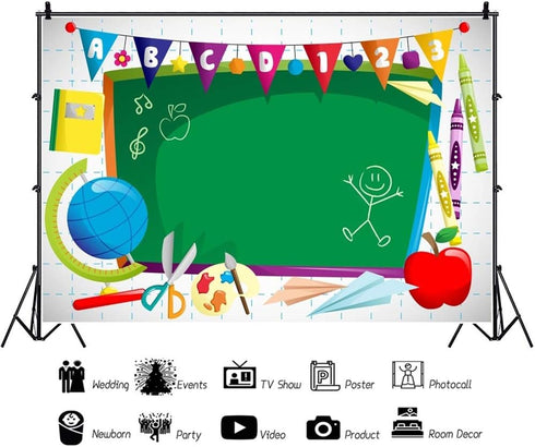 Leyiyi 5x3ft Vinyl Photography Background Welcome to Kindergarten Backdrop for Back to School Themed Party