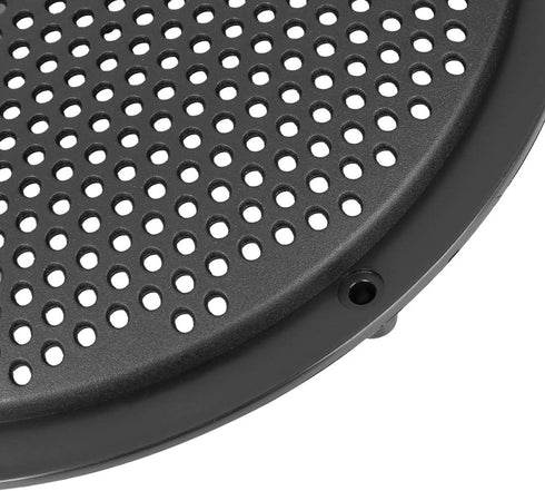X AUTOHAUX 4pcs Black 8'' Plastic Audio Speaker Cover Mesh Subwoofer Grill Horn Guard Decorative Circle Grille
