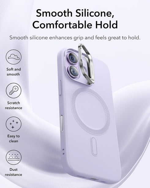 ESR 17, Silicone Case for iPhone Built-in Camera Stash Stand Compatible with MagSafe, Military-Grade Drop Protection