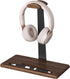 DEMEGA Walnut Headset Stand for Desk with Phone Holder | Headphone Stand Headphone