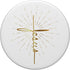 Yellow Beige Jesus Word Cross A Sunburst on White Background PopSockets Grip and Stand for Phones and Tablets