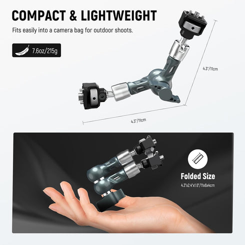 7" 1/4" 3/8" 6.6 lbs, UA082 NEEWER Articulating Magic Arm, Camera Monitor Mount Ball Heads Anti Twist Pins Screws