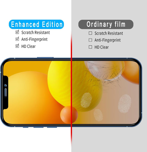 Slanku 3 Pack Privacy Screen Protector for iPhone 12, 12 Pro - Anti-Spy, Full Coverage, Tempered Glass, Case Friendly.