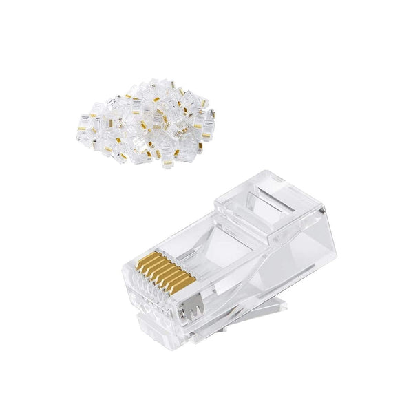 CableCreation Cat6 RJ45 Connectors - 10-Pack Ethernet Cable Crimp Connectors for Solid Wire