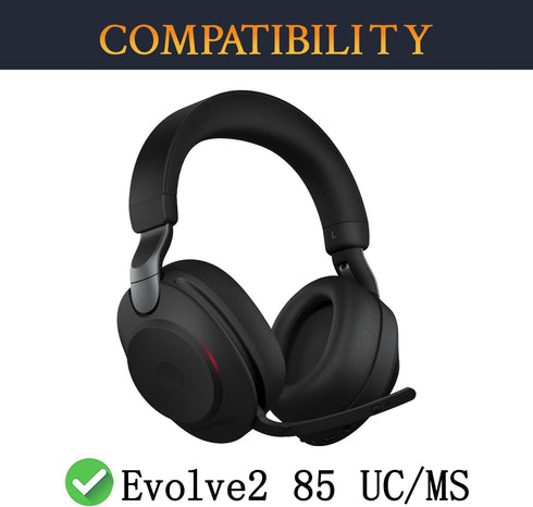 SOULWIT Cooling Gel Earpads Replacement for Jabra Evolve2 85 UC/Evolve 2 85 MS Wireless Headset (Do Not fit Elite 85H), Ear Pads Cushions with Ice Silk Fabric, Noise Isolation Foam - Black