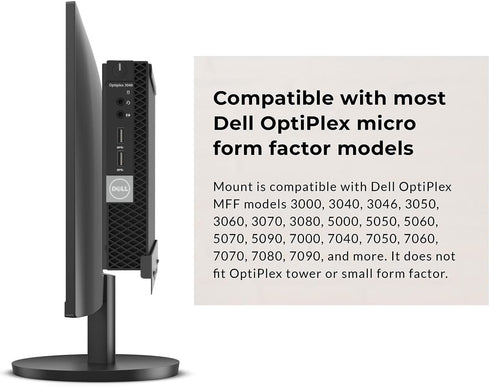 Mini PC Mount for Dell Micro, Wall, VESA, Under Desk Mount for Dell OptiPlex Micro Form Factor, Fits Various Models