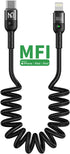 Coiled USB C to Lightning Cable - AICase Type C to Lightning Cable (6ft 36W) Scalable Spring PD Type C Charging Cable