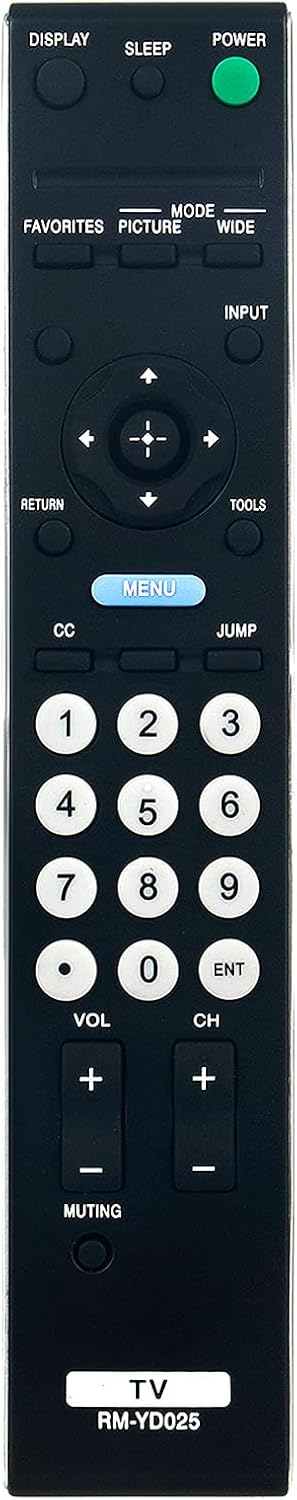 RM-YD025 Remote for Sony TV KDL-46S4100 KDL-40S4100 KDL-52S4100 KDL-22L4000 KDL-40S504 (Compatible)