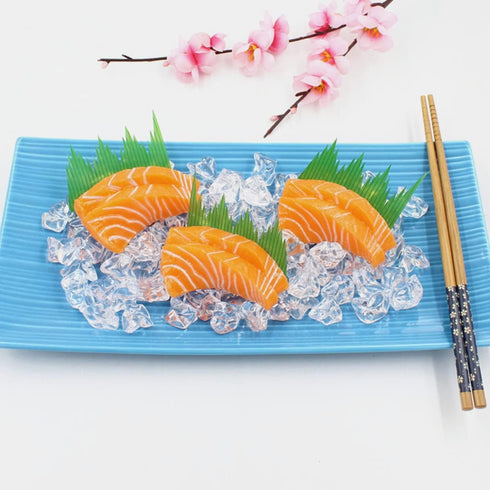2pcs BESPORTBLE Fake Salmon Slice Models for Kitchen Decor and Photography Props Realistic Plastic Sashimi Food Models