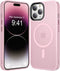 Magnetic iPhone 14 Pro Max Case, Slim Protective Translucent Matte with Military-Grade Protection, 6.7 inch, Pink