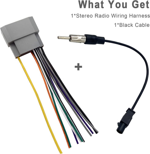 Aftermarket Radio Stereo Wiring Harness Adapter for GM Dodge Ram Journey Avenger Grand Caravan Charger Durango, Jeep