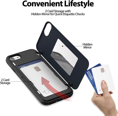 GOOSPERY Wallet Case for iPhone SE 2022/iPhone 7,8/iPhone SE - Protective Dual Layer Case with Auto Magnet Closure