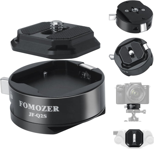 JF-Q2S Arca Type Camera Quick Release Plate Kit with Arca Swiss Peak Design Capture V3 Camera Clip, 1/4" 3/8" Thread