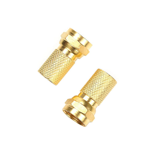 F-Type Coaxial Cable Twist on Connector, Full Copper Gold Plated RG6 Male Twist-on Adapter (Pack of 10)