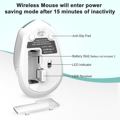 RaceGT Wireless Mouse, Ergonomic Optical Mouse for Laptop, 2.4G Portable Silent Mouse, Plug & Play for Desktop,