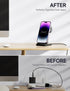 3 in 1 Charging Station with 18W Wall Adapter, Portable Foldable Charger Stand for Multiple Devices