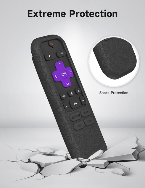 Silicone Remote Cover for Roku Streaming Stick (2017)/(2018), Shockproof Protective Case with Remote Loop