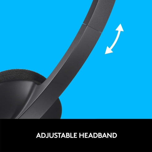 Logitech H340 USB Headset - Stereo USB for Windows & Mac, Black - Perfect for clear audio and comfort.