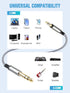 gudxfj 2 Pack 3.5mm 6.35mm 1/8 1/4 6.6ft to Audio Cable to TRS Stereo Cable Guitar Stereo Audio Male Cable with Nylon