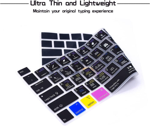 HRH Logic Pro X Shortcuts Hotkey Silicone Keyboard Cover for MacBook Pro 13 inch 2020 and 16" 2019 Models