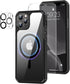 Amizee iPhone 11 Pro Magnetic Case with Screen & Camera Protectors, Clear Back, Shockproof, MagSafe Compatible (Black)