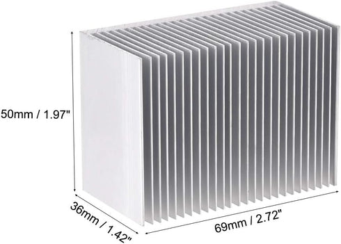 uxcell Electronics Cooler Heatsink for LED and Power, Silver 50 x 69 x 36 mm