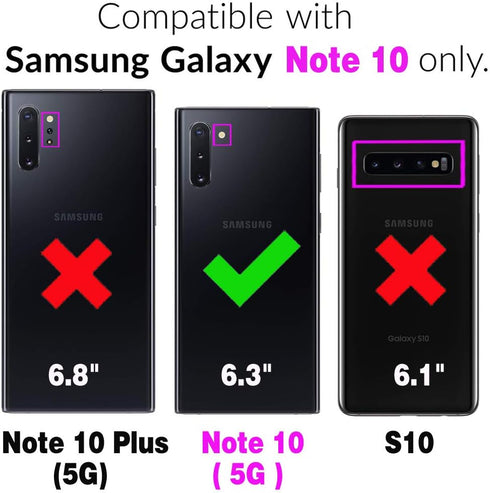 Asuwish Phone Case for Samsung Galaxy Note 10 5G Wallet Cover with Tempered Glass Screen Protector Wrist Strap Mandala Flower Flip Zipper Card Holder Cell Note10 Notes 10s Ten Not S10 Women Purple