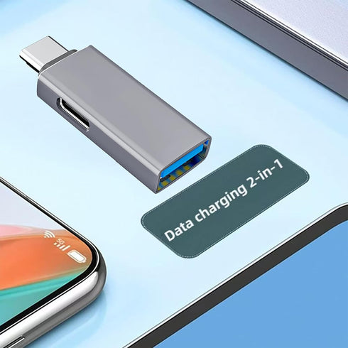 Liaoan USB3.0 2-in-1 OTG Adapter Type-C to Indicator Light, Capable of simultaneous Charging and Data Transfer