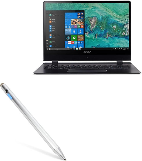 BoxWave AccuPoint Active Stylus Pen for Acer Swift 7 (SF714), Metallic Silver with Ultra Fine Tip