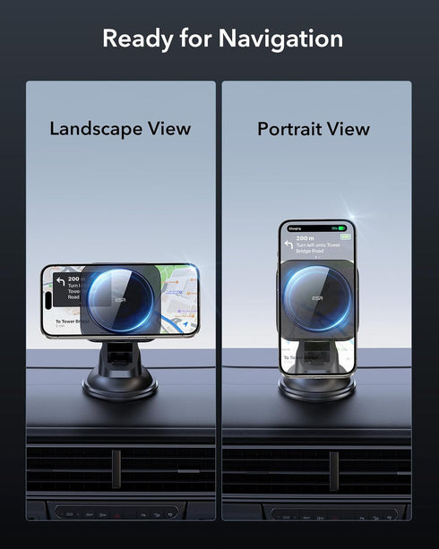 ESR Qi2 15W MagSafe Car Mount Charger, Dashboard/Windshield Magnetic Wireless Charger for iPhone 15/14/13/12