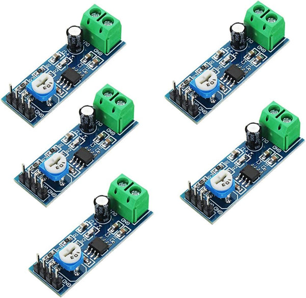 HiLetgo 5pcs LM386 Mono Audio Amplifier Module, 200 Times AMP Solo 5V-12V 10K Adjustable