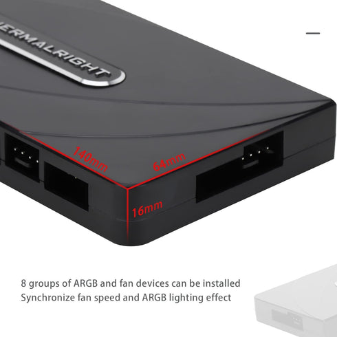 8 8-Port 4 5V-3Pin Cord(12V 4-pin Thermalright ARGB Fan HUB Controller Support Groups of Fans, Pin PC Fan Controller