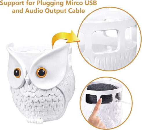 Owl Holder Stand, Upgraded Smart Speaker Holder for Echo Dot and Google Home Mini, Cartoon Decor